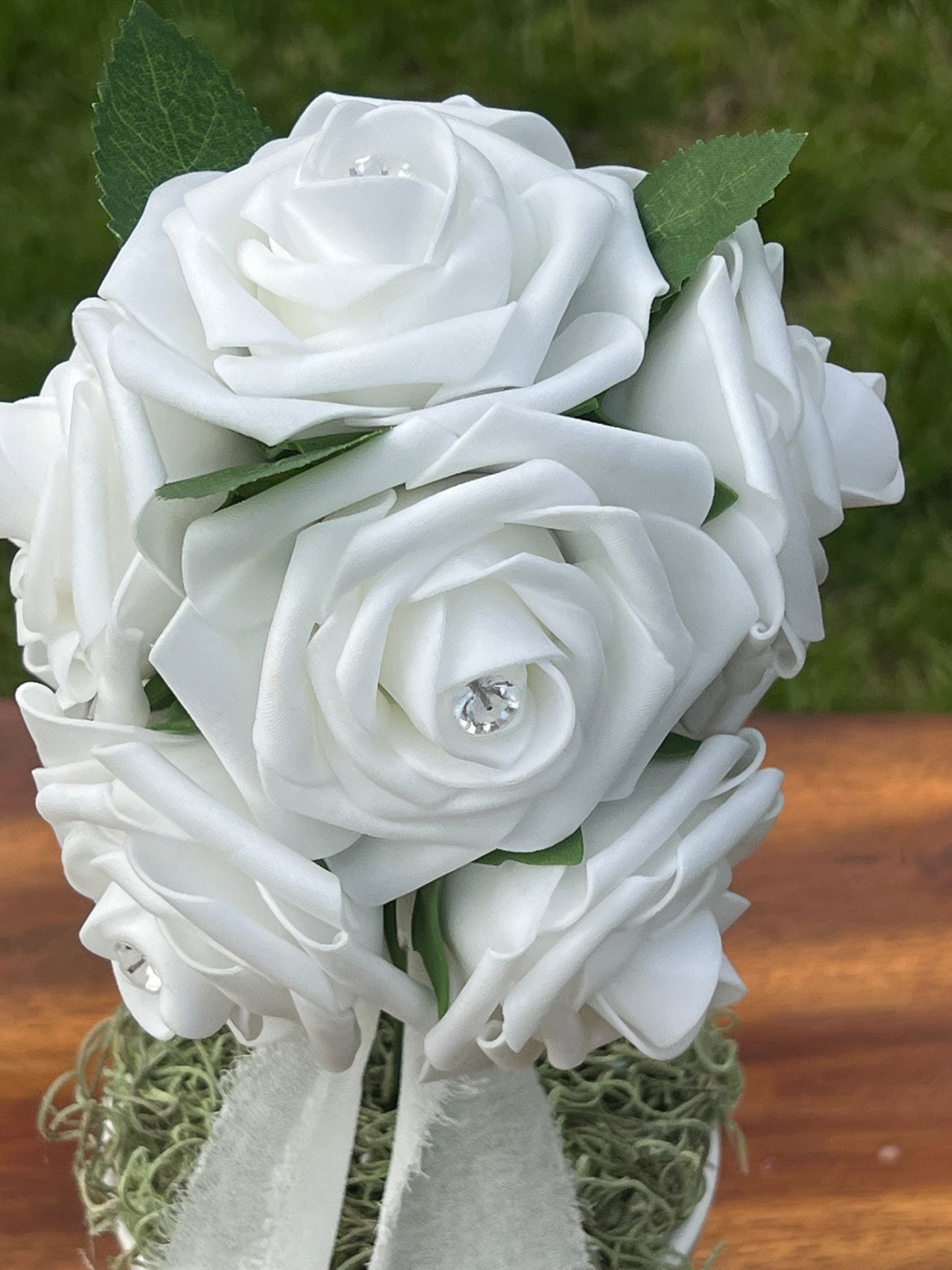 Elegant White Rose Topiary Centerpiece