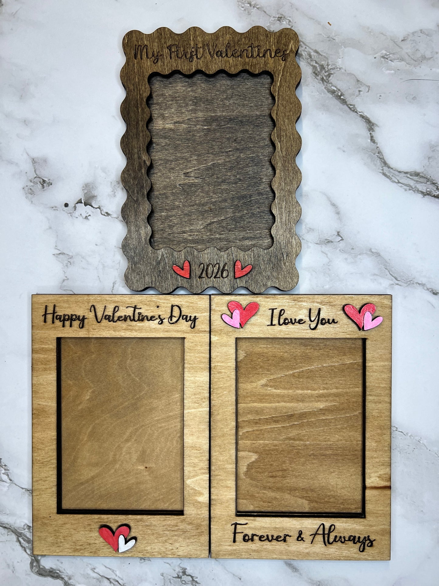 Forever & Always I Love You Wooden Photo Frame – Romantic Heart Keepsake Gift
