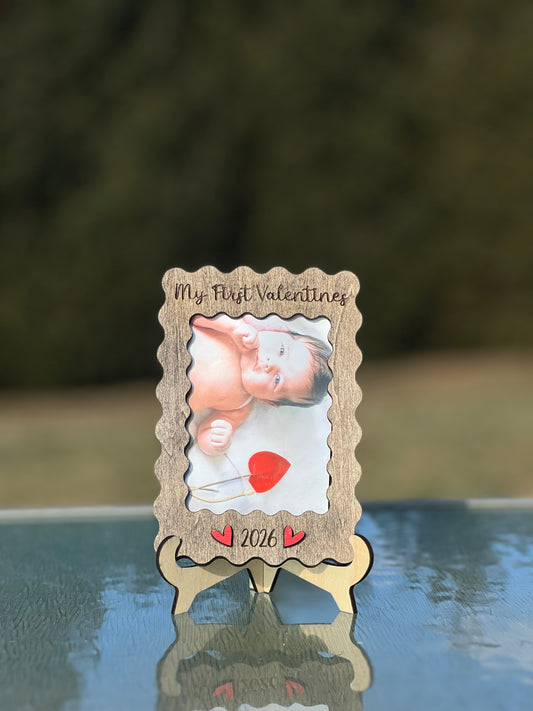 Scalloped First Valentine’s Day Frame