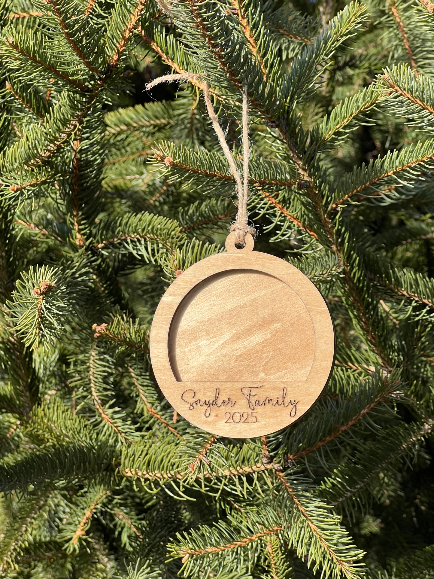 Family Name Christmas Picture Frame Ornament