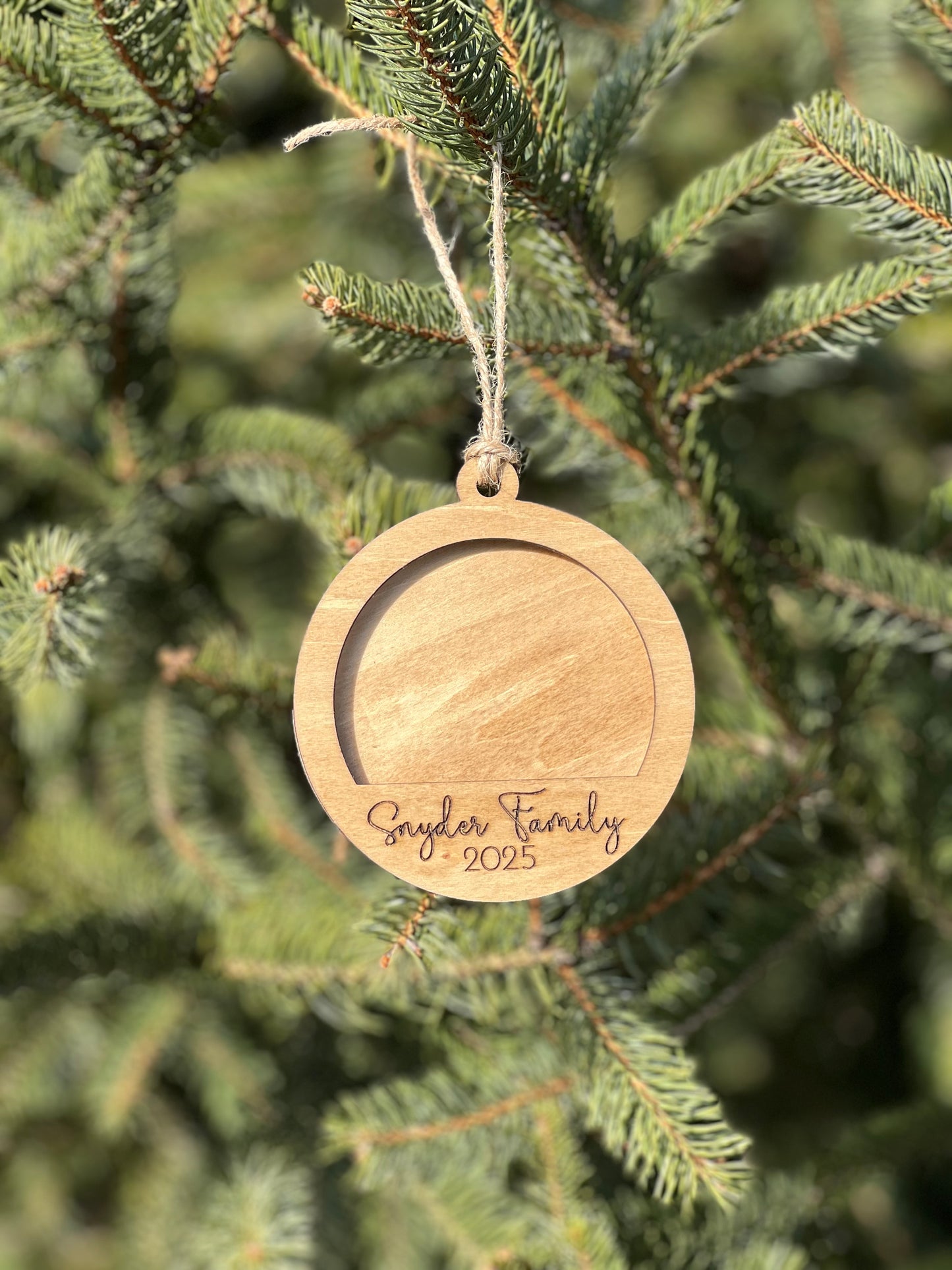 Family Name Christmas Picture Frame Ornament