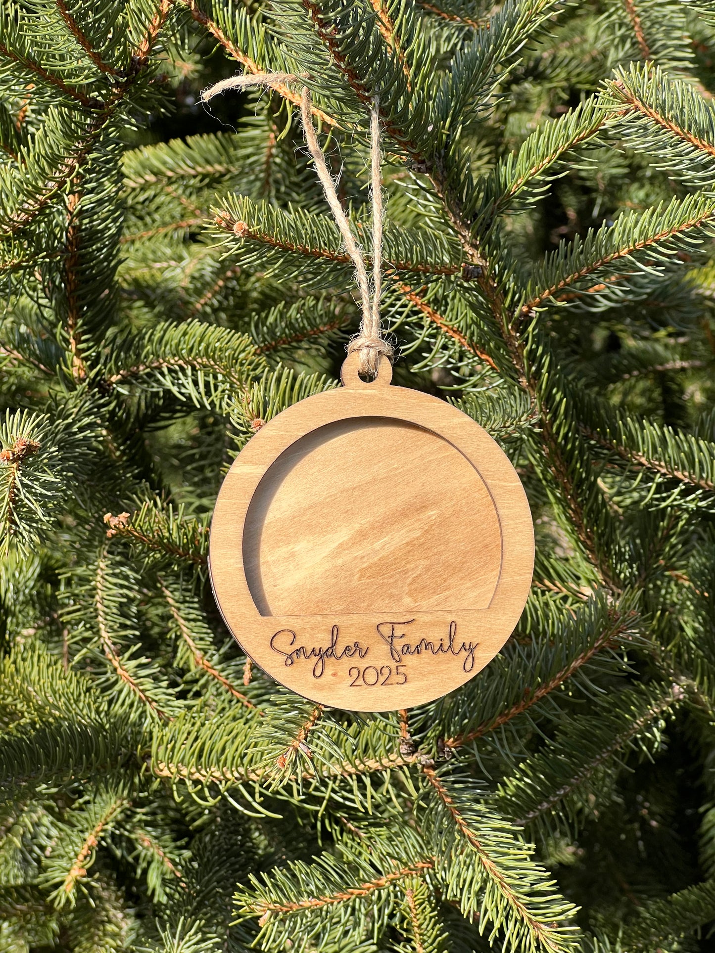 Family Name Christmas Picture Frame Ornament