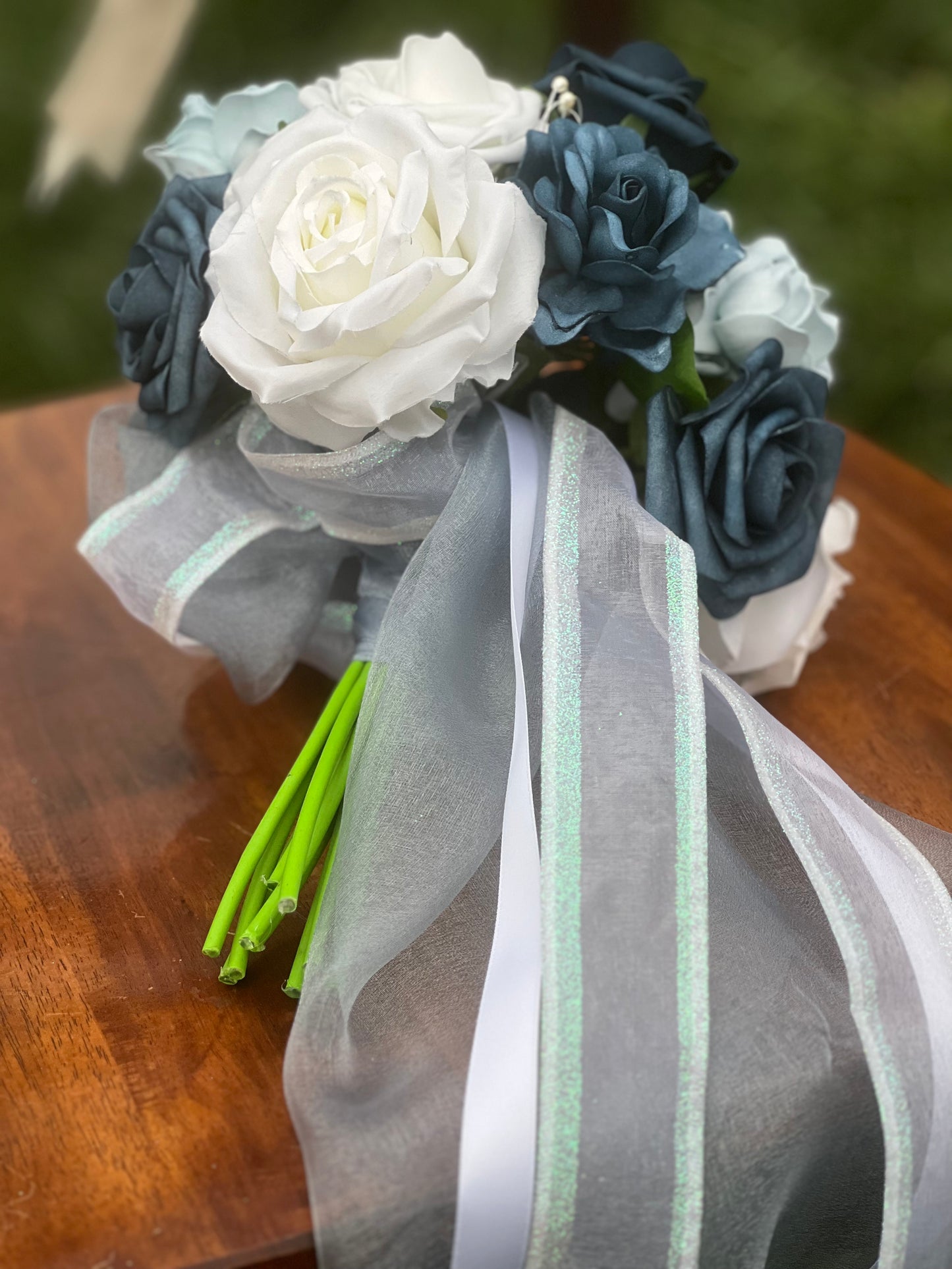 10 inch Dusty Blue and Navy Bouquet