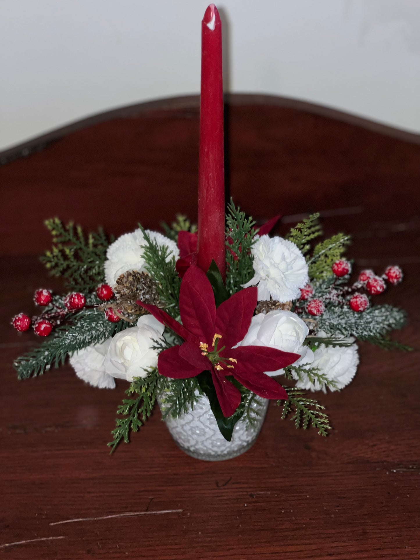 Red Candle Votive and Reindeer Centerpiece - KG Creations