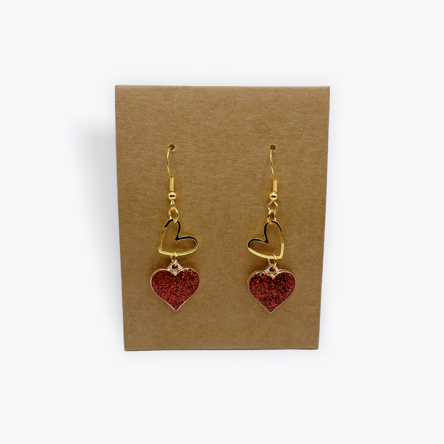 Glitter and Gold Heart Dangles