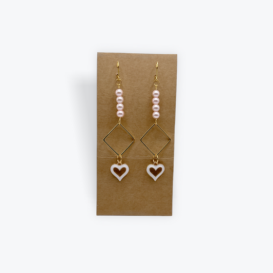 Diamond Heart Dangles