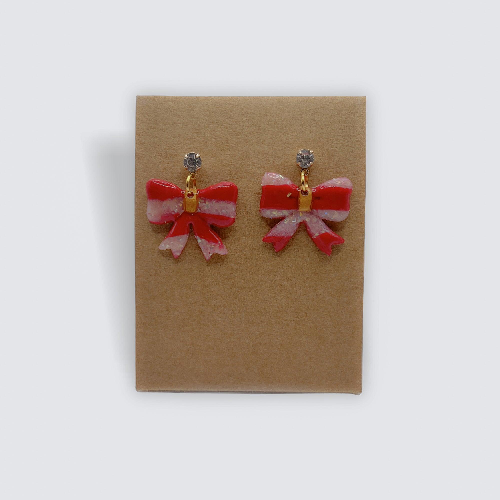 Wholesale Gold Love Pink Ribbon Earrings