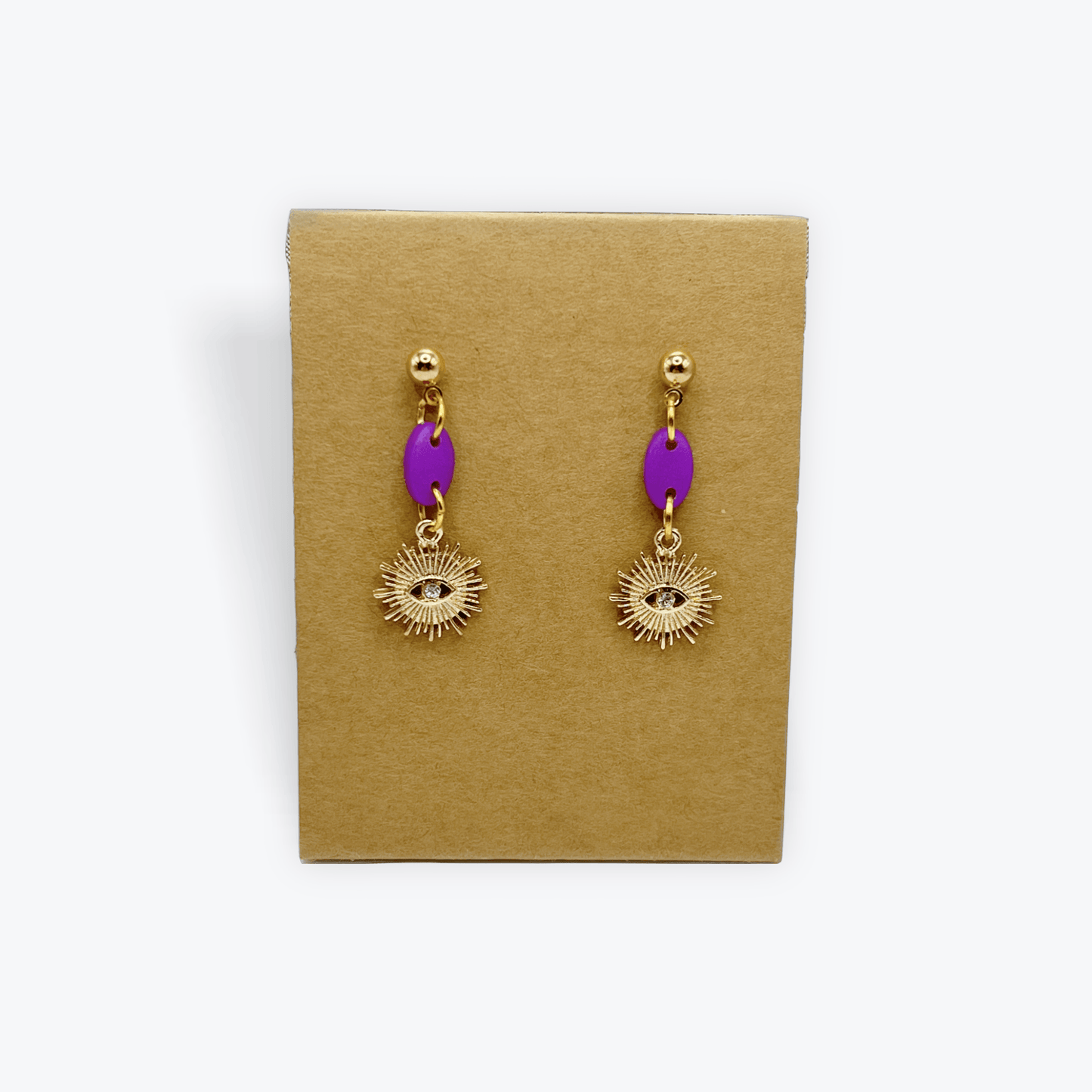 Purple Evil Eye Dangles - KG Creations