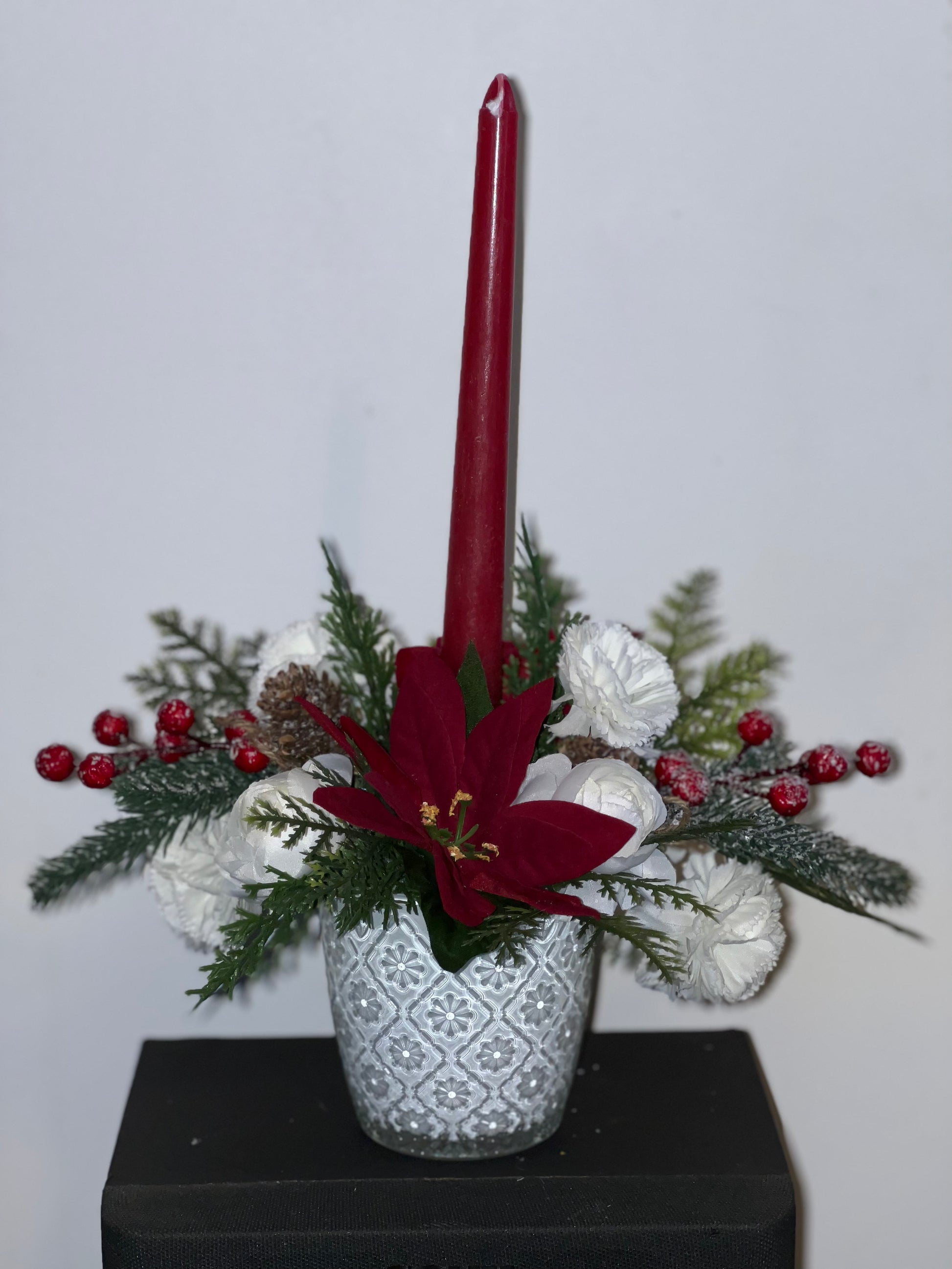 Red Candle Votive and Reindeer Centerpiece - KG Creations