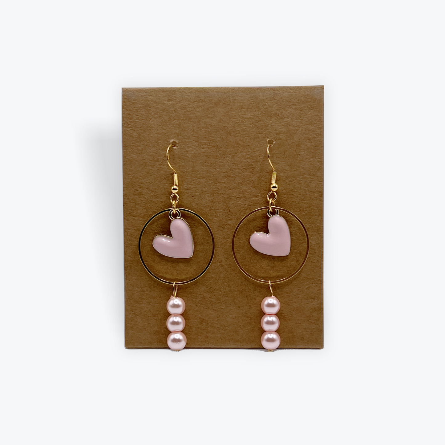 Pink Heart and Bead Dangles