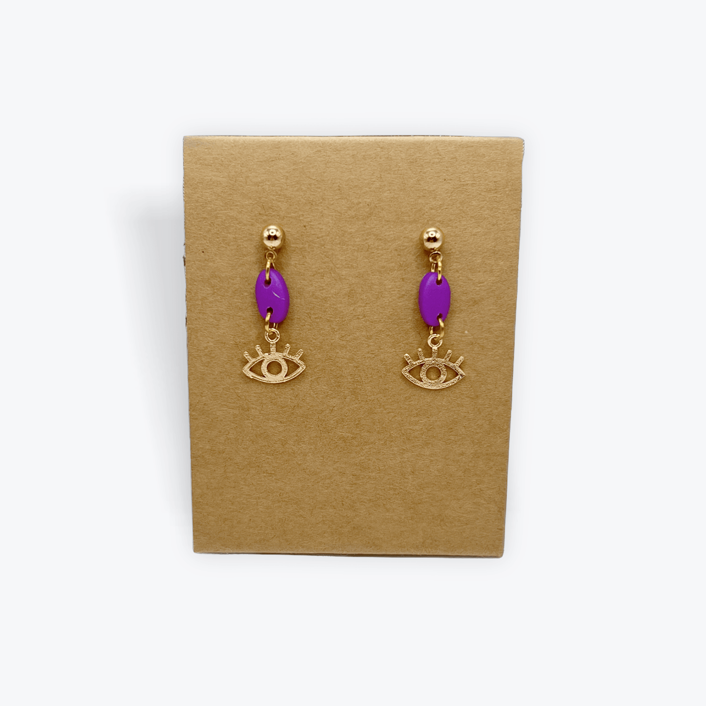 Purple Evil Eye Dangles - KG Creations