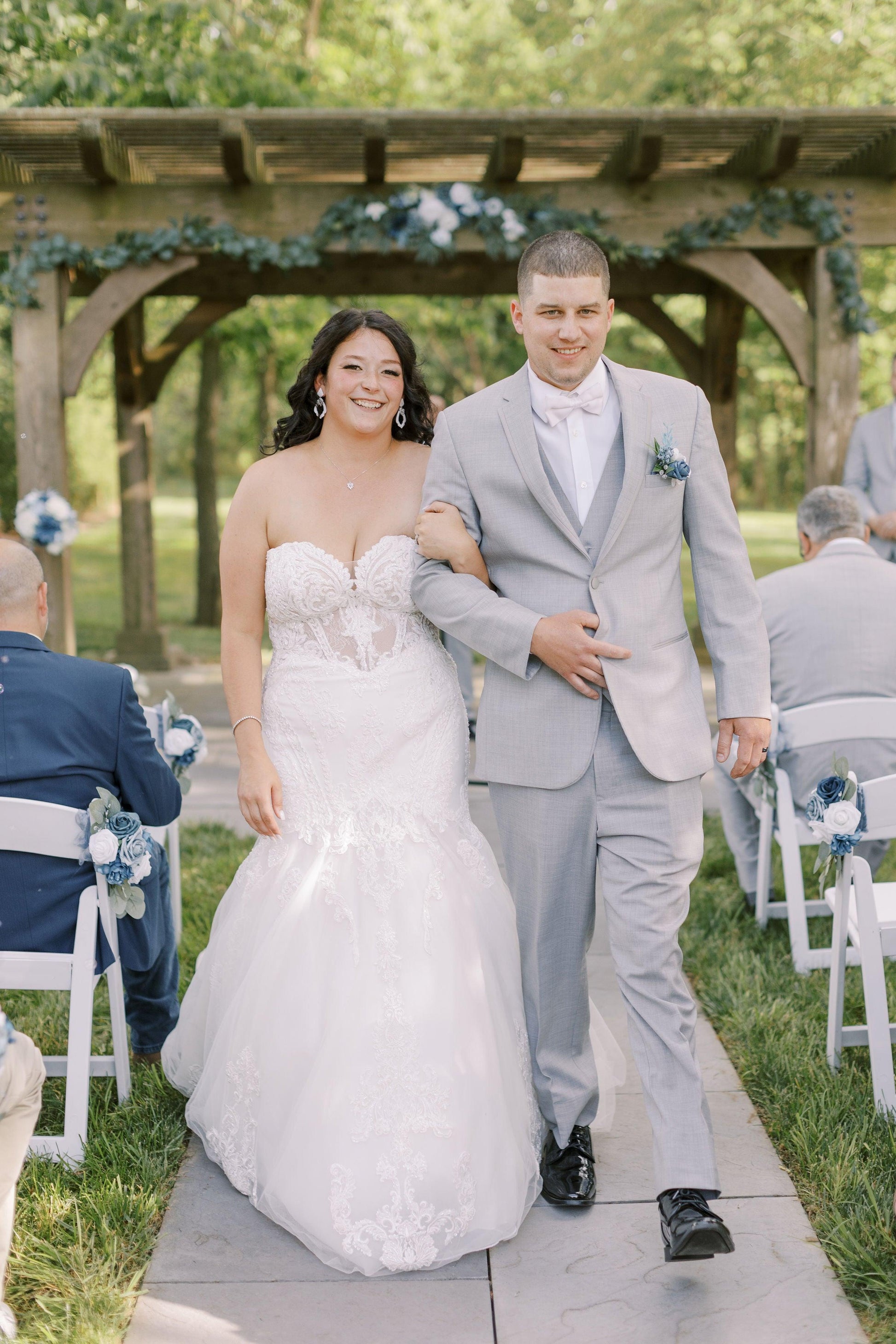 Dusty Blue Aisle Flowers - KG Creations