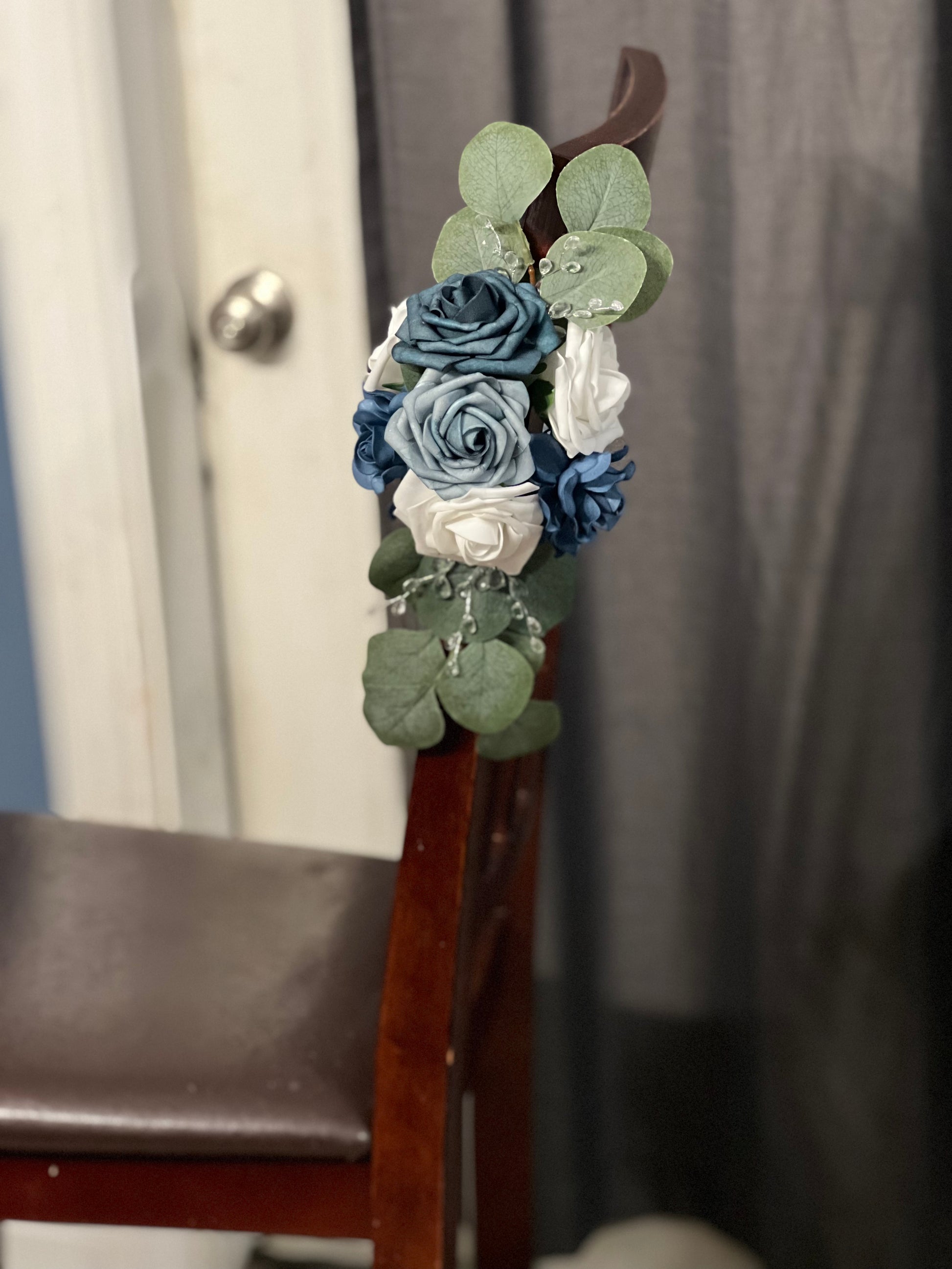 Dusty Blue Aisle Flowers - KG Creations