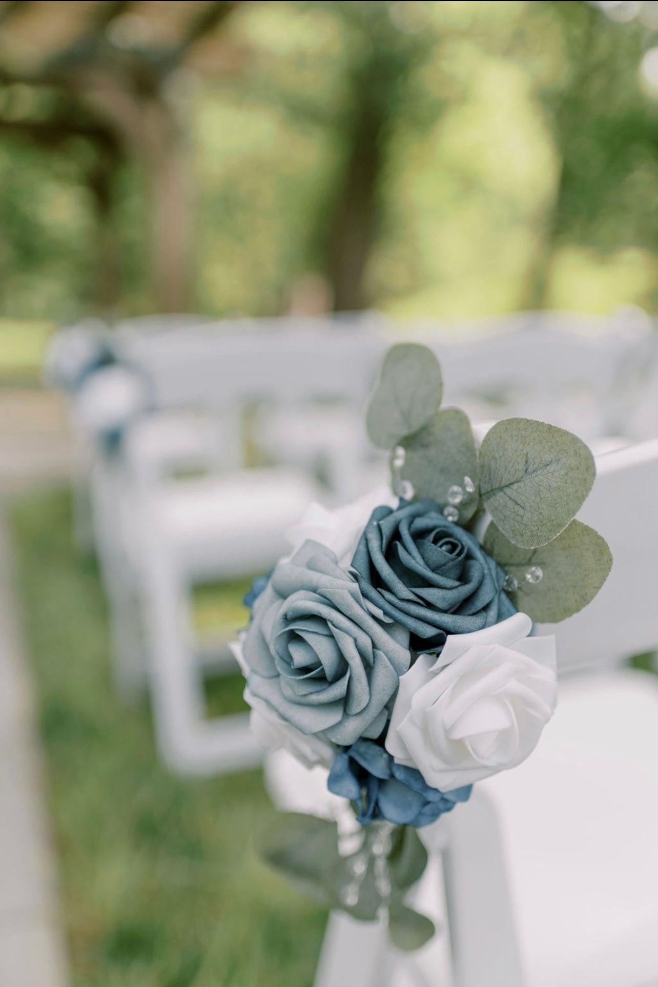 Dusty Blue Aisle Flowers - KG Creations