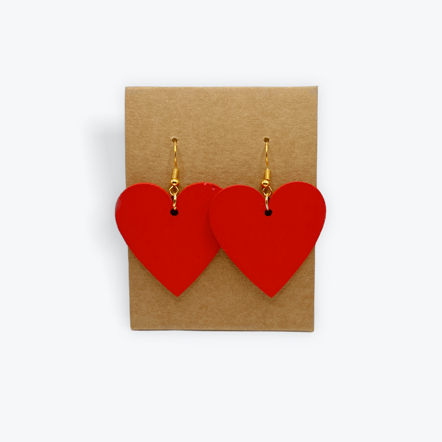 Wooden Red Hearts