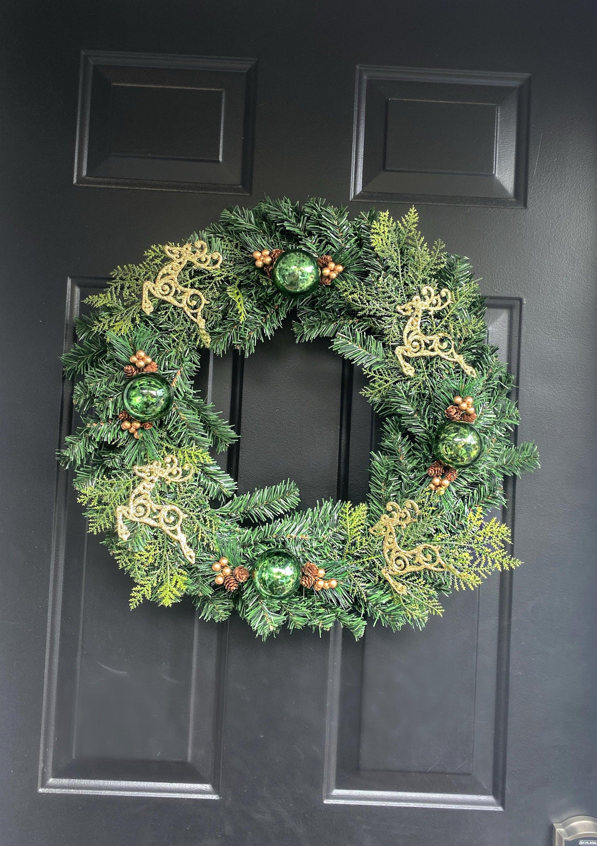 Artificial Reindeer Christmas Wreath - KG Creations