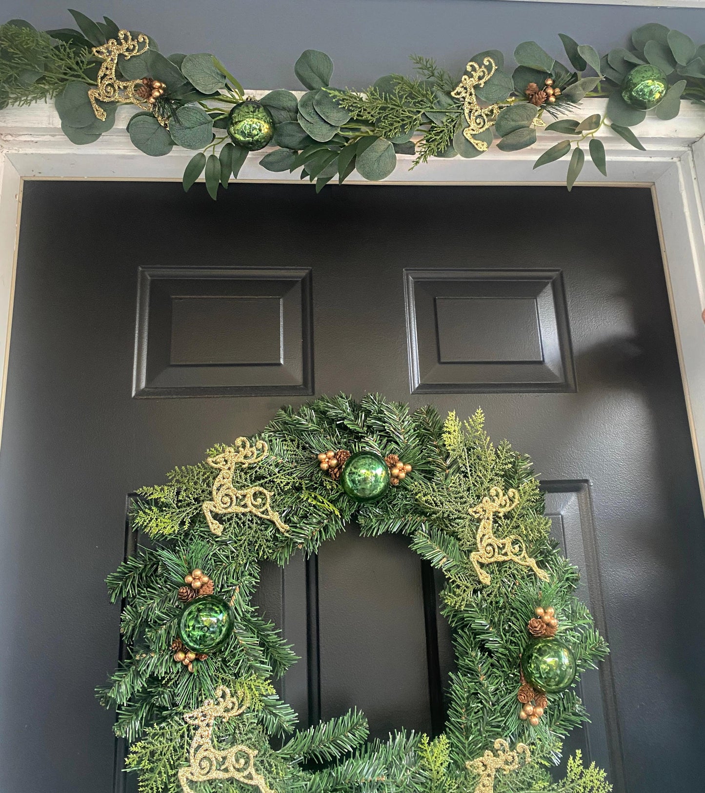 Artificial Reindeer Christmas Wreath - KG Creations