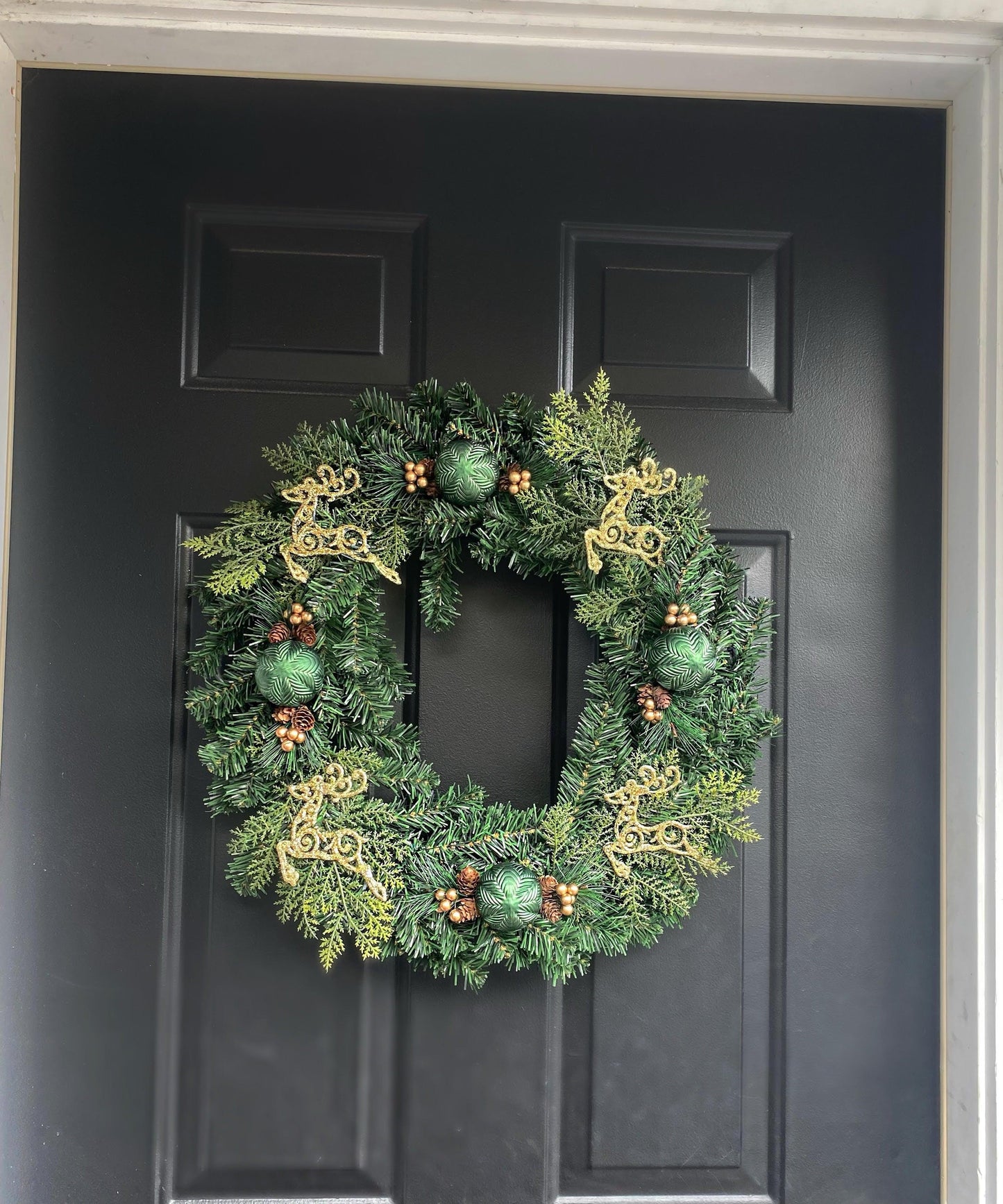 Artificial Reindeer Christmas Wreath - KG Creations